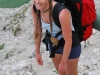 Frauke with pack 2 (Tramping Schrecksee, Austria)
