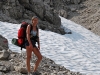 Frauke with pack (Tramping Schrecksee, Austria)