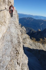 A narrow path (Brenta Dolomites)