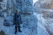 Cris on the via delle Bochette (Brenta Dolomites)