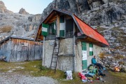 Leonie at the biv (Brenta Dolomites 2016)