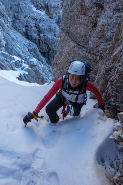 Leonie climbing (Brenta Dolomites)