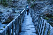 Leonie crossing a bridge (Brenta Dolomites 2016)