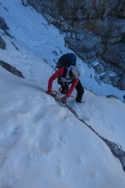 Leonie in the snow (Brenta Dolomites)