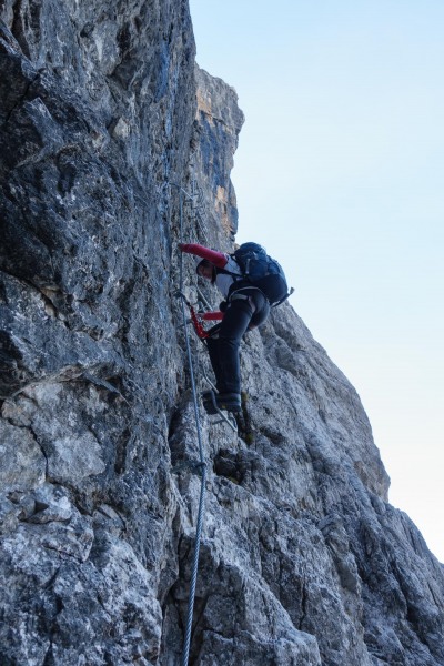 Leonie on a ladder (Brenta Dolomites 2016)