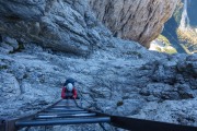 Leonie on a very long ladder (Brenta Dolomites 2016)