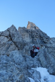 Leonie on rock (Brenta Dolomites)