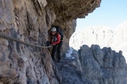 Leonie on the via delle Bocchette (Brenta Dolomites)