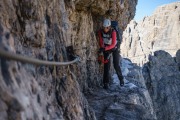 Leonie on the via delle Bocchette (Brenta Dolomites)