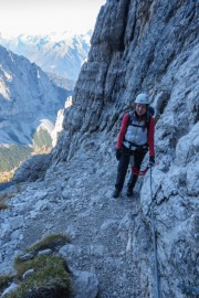 Leonie on the via ferrata (Brenta Dolomites 2016)