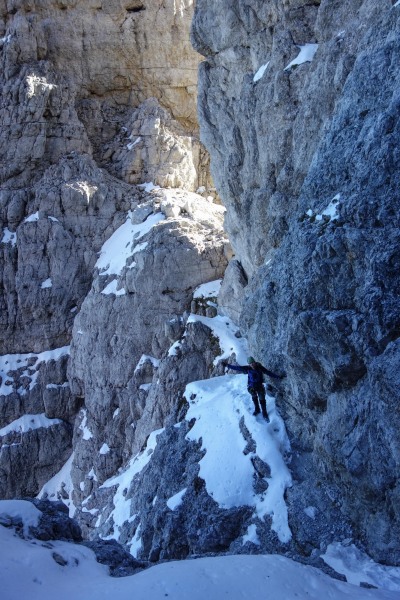 Looking back down to Cris (Brenta Dolomites)