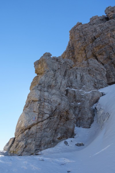 View towards the ladders (Brenta Dolomites)
