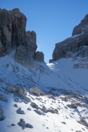 View towards the start of the via ferrata (Brenta Dolomites)