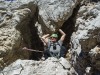 Cris holding up a rock (Brenta Dolomites 2016)