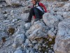 Leonie descending on her bum (Brenta Dolomites 2016)