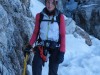 Leonie with her ice axe (Brenta Dolomites)