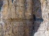 The via ferrata cut into the rock (Brenta Dolomites)