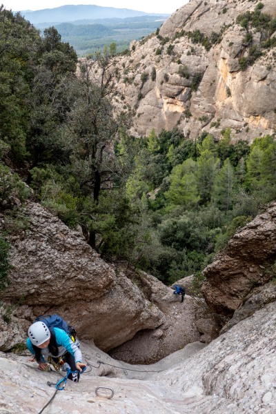 Looking back down (Via Ferrata Canal de las Damas Nov 2025)