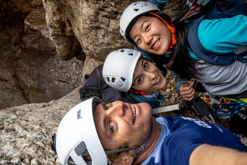 Us at the top (Via Ferrata Canal de las Damas Nov 2025)