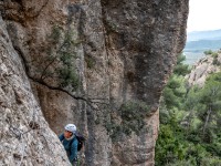 Juls on the rock (Via Ferrata Canal de las Damas Nov 2025)