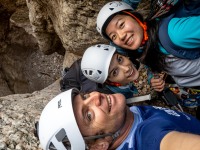 Us at the top (Via Ferrata Canal de las Damas Nov 2025)