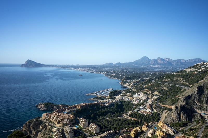 Calp coastline showing resort development (Xmas Holidays Dec 2022)