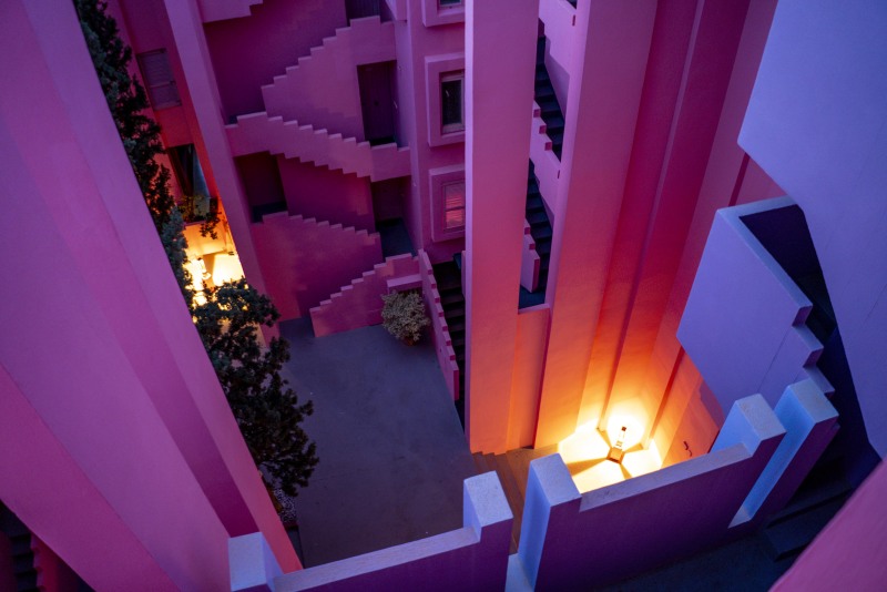 View down into a courtyard (Xmas Holidays Dec 2022)