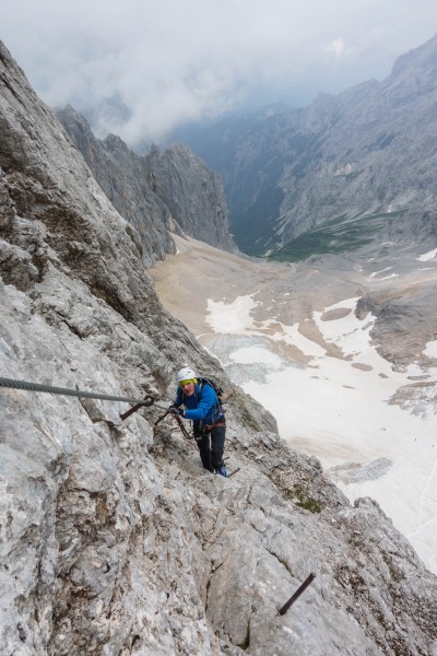 Johannes climbing up (Zugspitze July 2018)