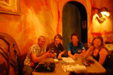 Cris, Tomas, Mark, and Sylvia at the pub (Kluj, Romania) resize
