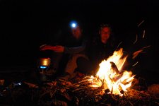 Mark and Sylvia by the fire (Fagaras Mountains) resize