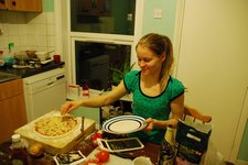 Suvi making pizza in her flat 3 (Norwich) resize