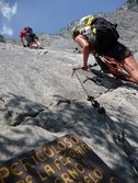 Climbing the klettersteig (Lago di Garda, Italy) resize