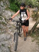 Frauke pushing bike (Lago di Garda) resize