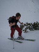 Brendan powers towards the top (Ski Touring, Tannheimer Tal, Austria) resize