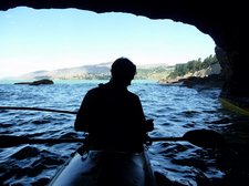 Kayaking into a cave (Quail Island) resize