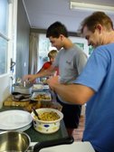 Viv, Tim, and Greig feeding (Potluck at Lara's Christchurch, NZ) resize