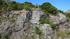 Emily stuck on a cliff (Port Hills) resize