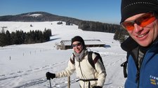 Leonie and Cris heading out on a ski tour (Stollenbacher Huette, Freiburg) resize