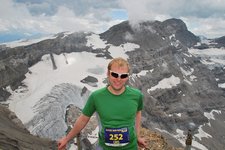 Cris after completing run (Glacier 3000 run) resize