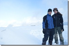 Cris and Leonie at the summit (Ski tour Hinterwaldkopf)