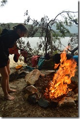 Leonie burning the beach down (Seakayaking Manapouri)