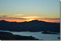 Sunset from campsite 3 (Camping Banks Peninsula)