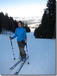 Leonie nearing the top (Ski tour Hinterzarten)