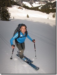 Skinning up to Feuerstätterkopf (Ski tour Burstkopf, Feuerstätterkopf, Austria)