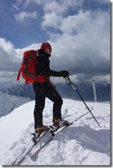 Christian at the summit (Ski touring Kühtai)