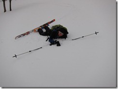 Cris can't ski (Ski tour Belchen)