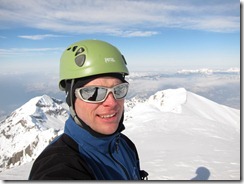 Cris on the summit of Schwalmere (Ski tour Schwalmere Feb 2013)