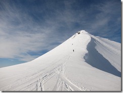 Last ascent to the summit (Ski tour Schwalmere Feb 2013)