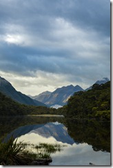 View across Lake Howden from Lake Howden Hut (Milford)