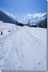 View back towards the hut from the valley below 2 (Ski touring Lindauer Hütte)